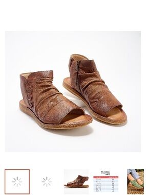 Miz Mooz Rustic Brown Open-Toe Leather Sandals in Brandy NWT!